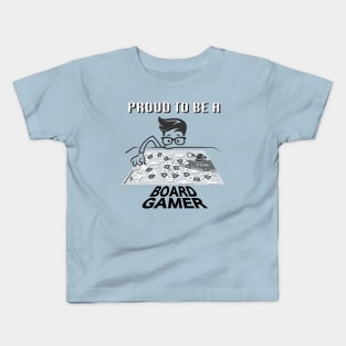 Proud to be a Board Gamer (Black) Kids T-Shirt